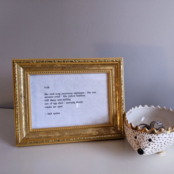 Morning/Nature Poem in Gold/Yellow Frame - Picture 1 of 3